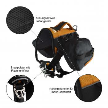 Kurgo Baxter Backpack  Black / Orange (14-38 kg)